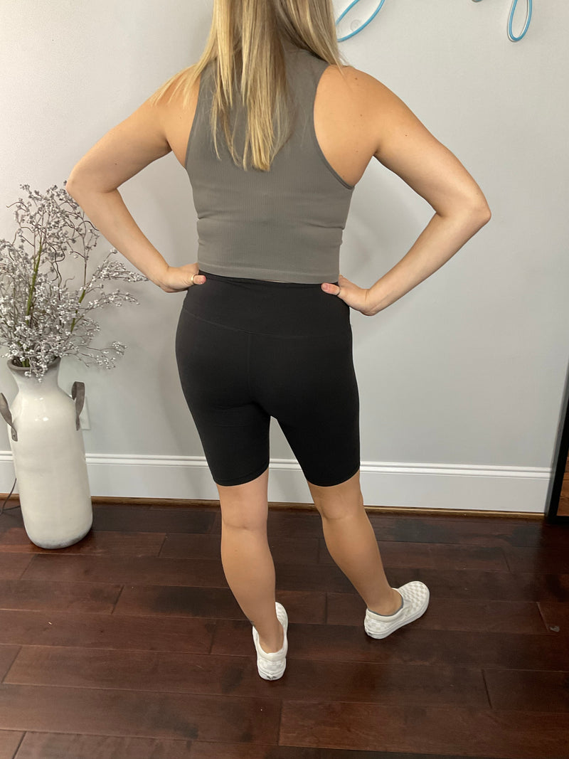 Biker shorts with fringe on best sale the side