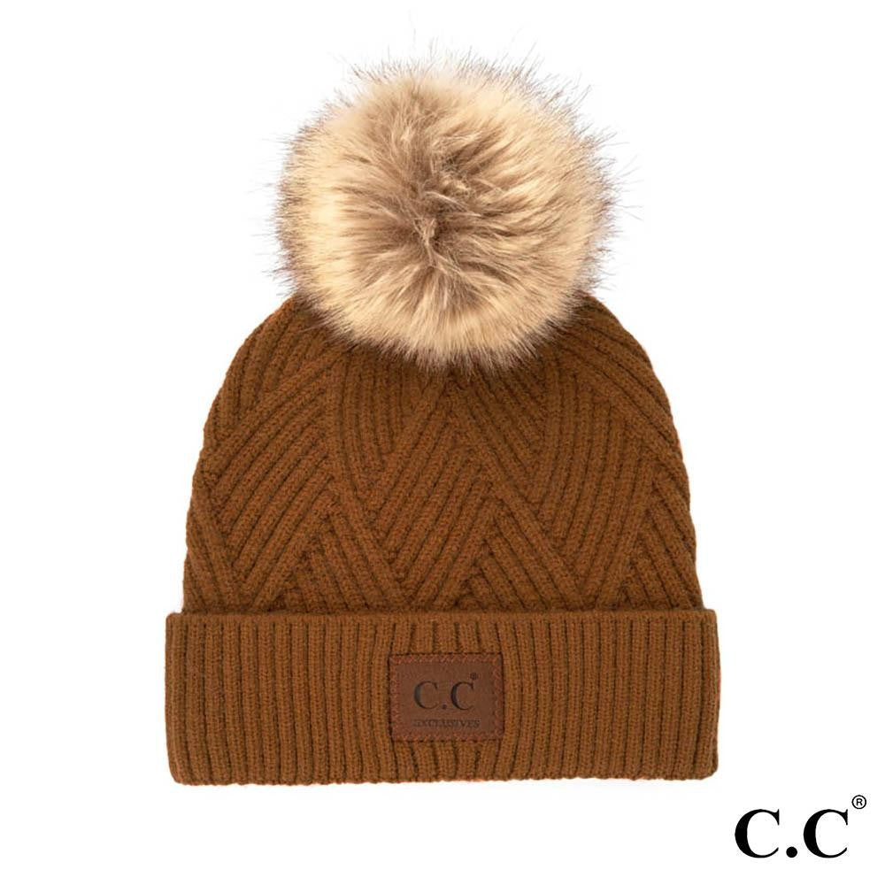 CC brand beanie hats with pom