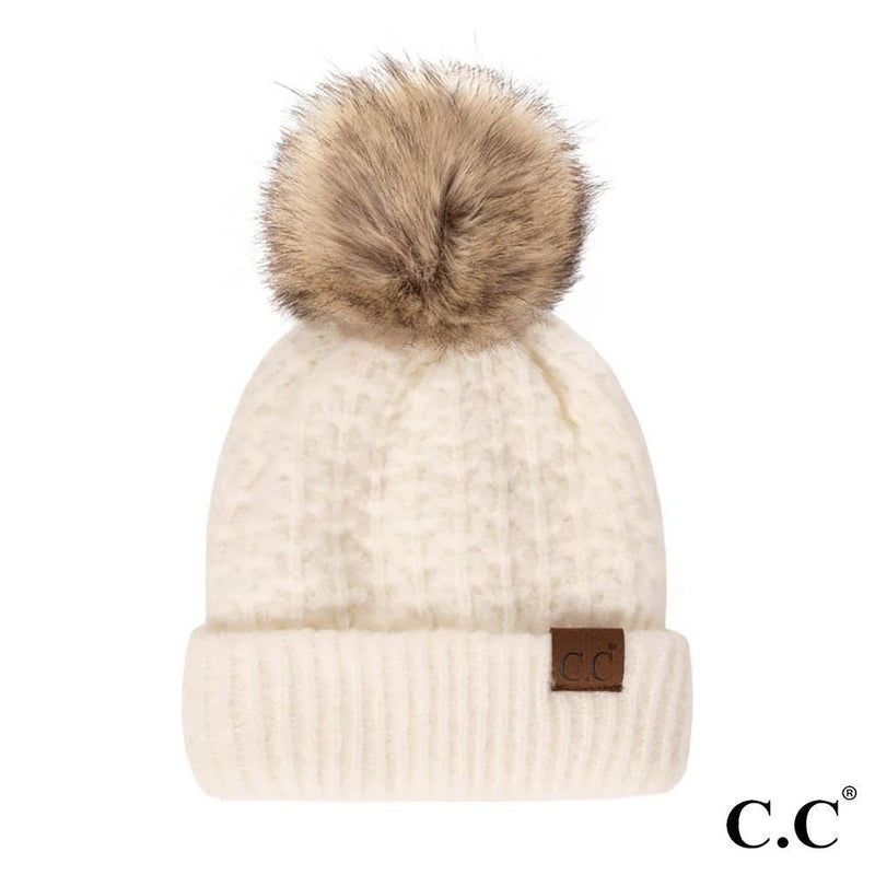 CC brand beanie hats with pom