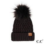 CC brand beanie hats with pom