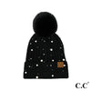 CC brand beanie hats with pom