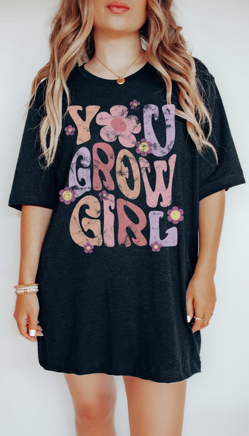 You grow girl graphic tee