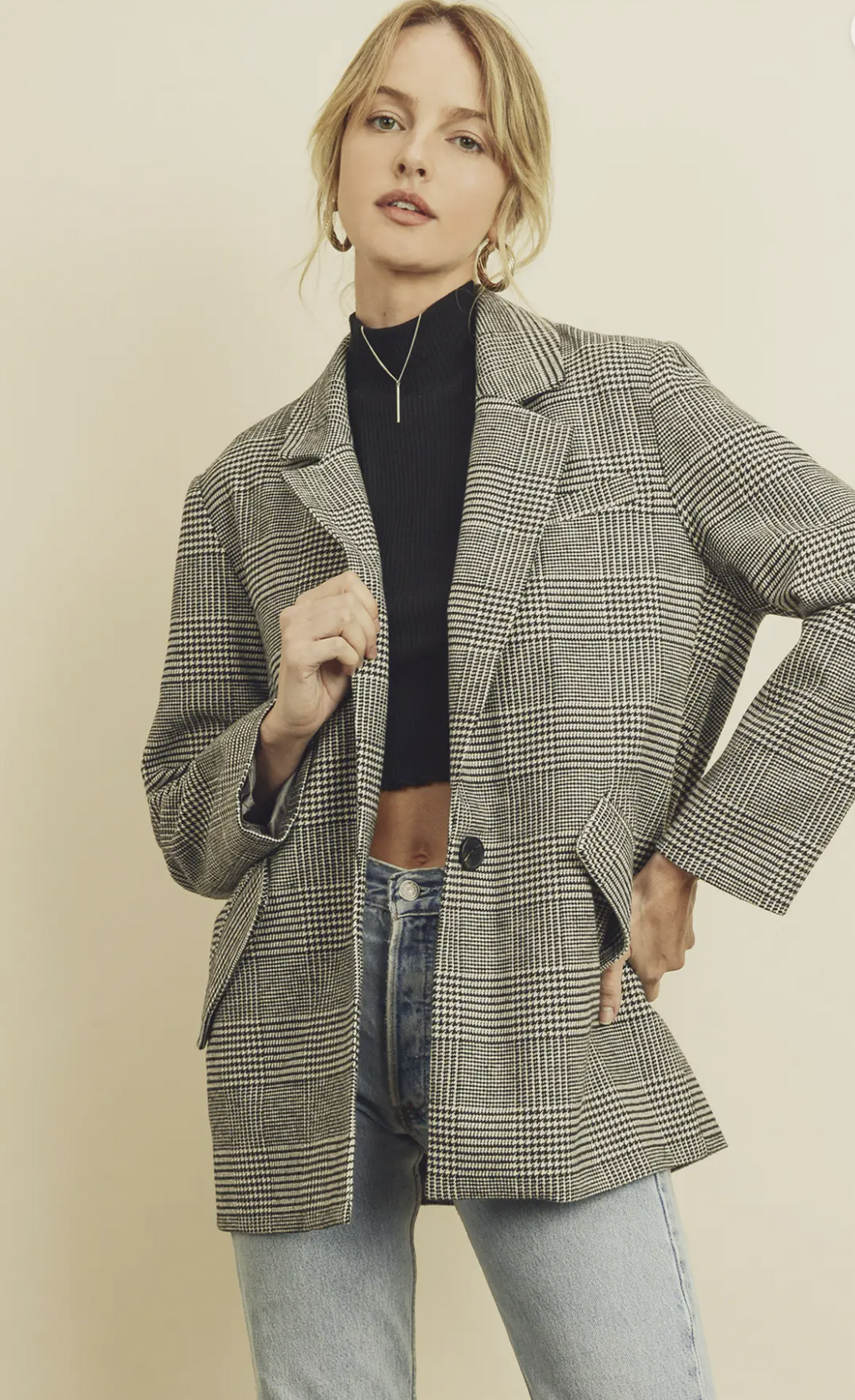 Arianna plaid boyfriend blazer/jacket