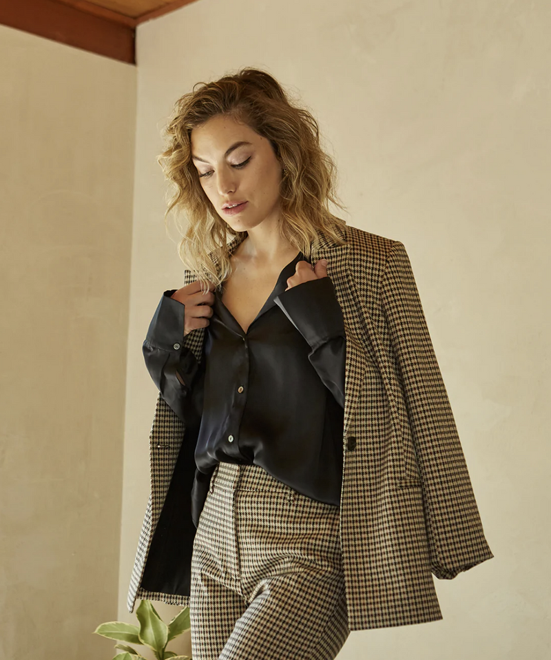 Tana houndstooth pattern blazer