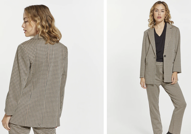 Tana houndstooth pattern blazer