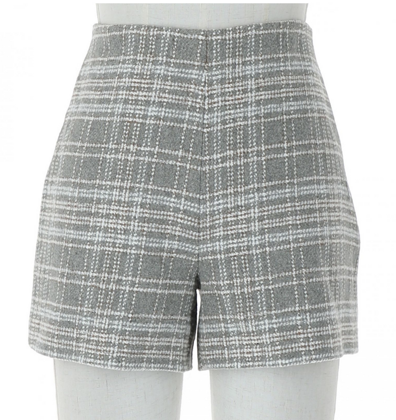 Brit tweed plaid shorts