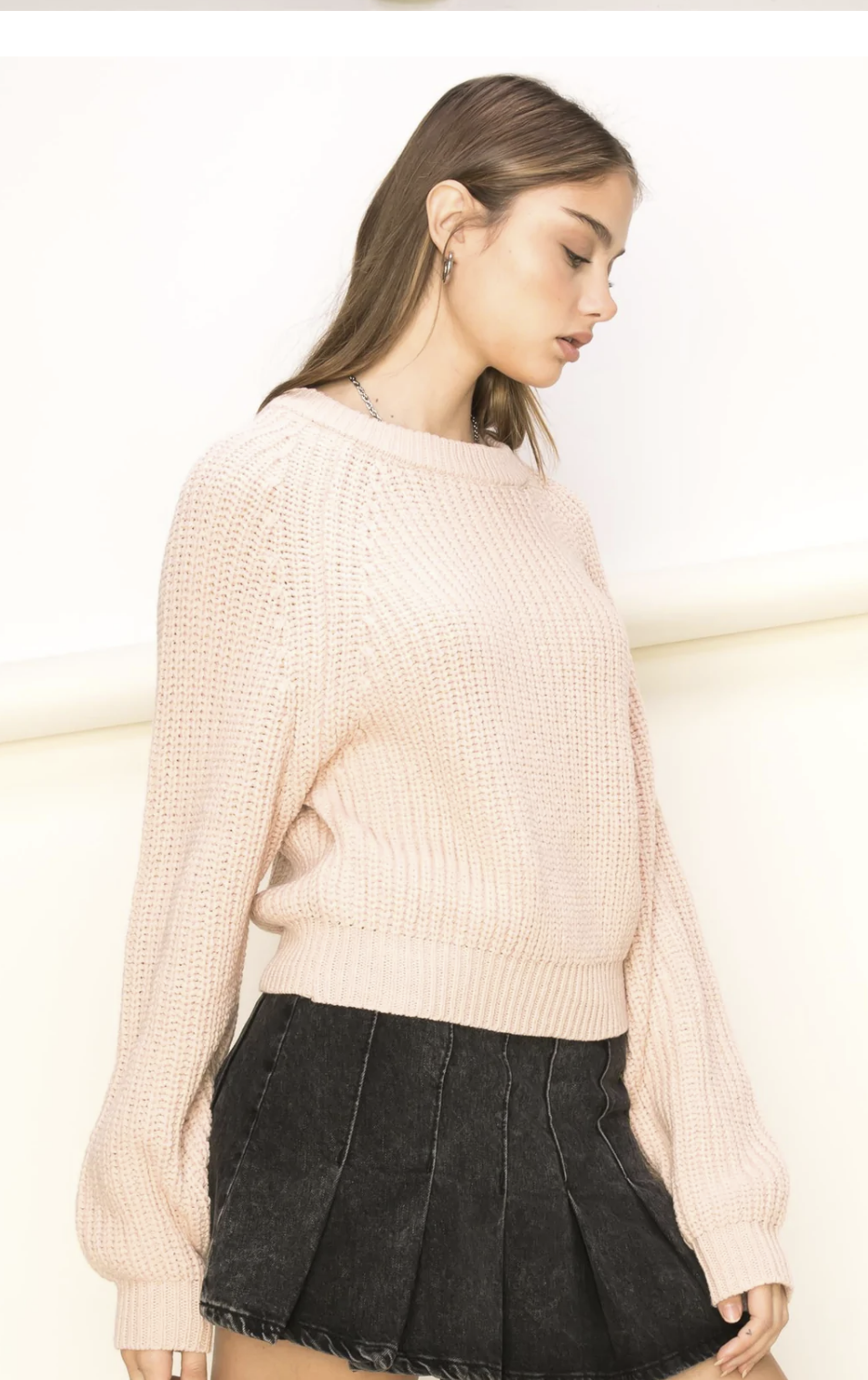 Allie balloon sleeve knit sweater