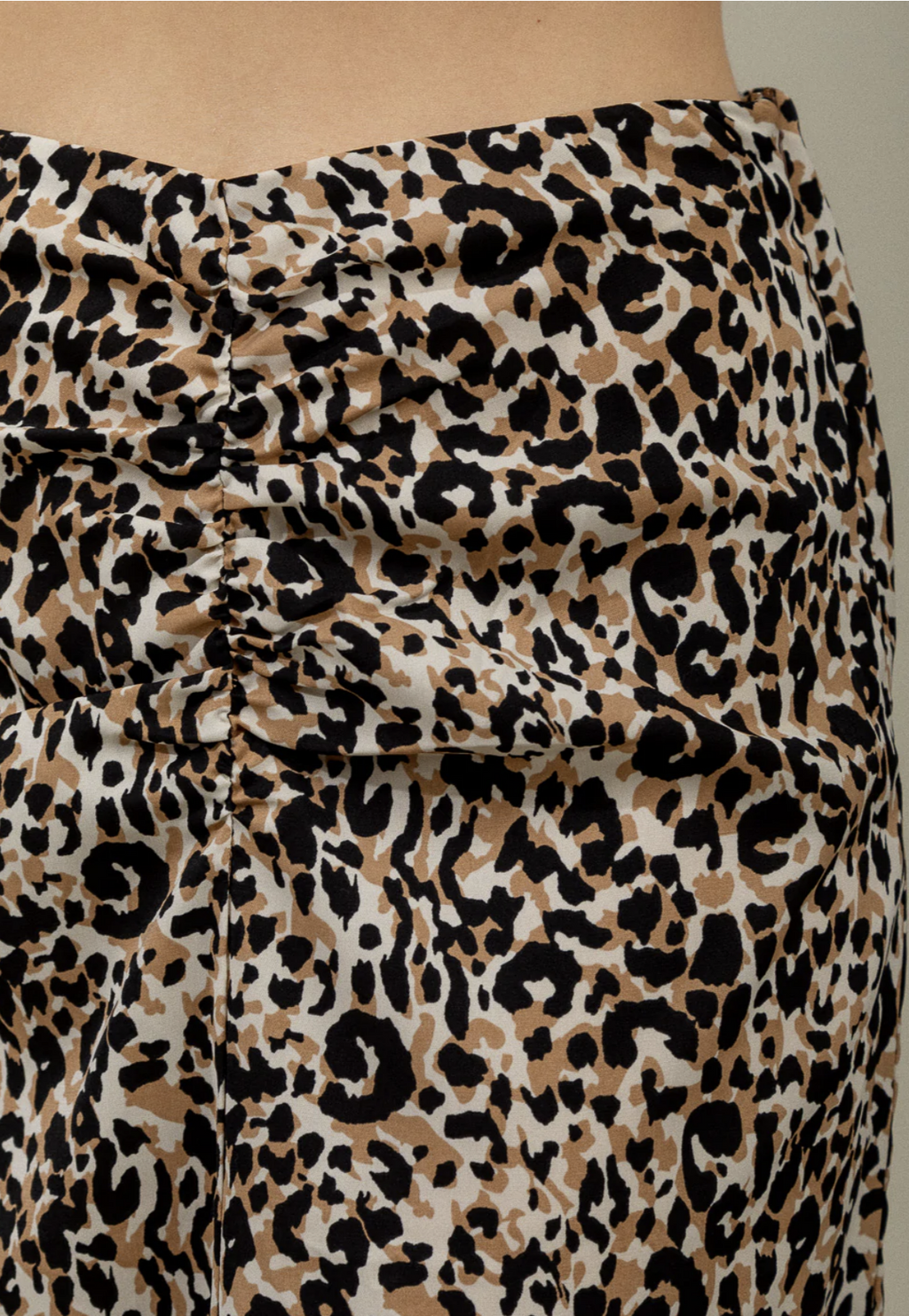Laurel ruched leopard skirt