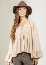 Tana balloon sleeve flowy top