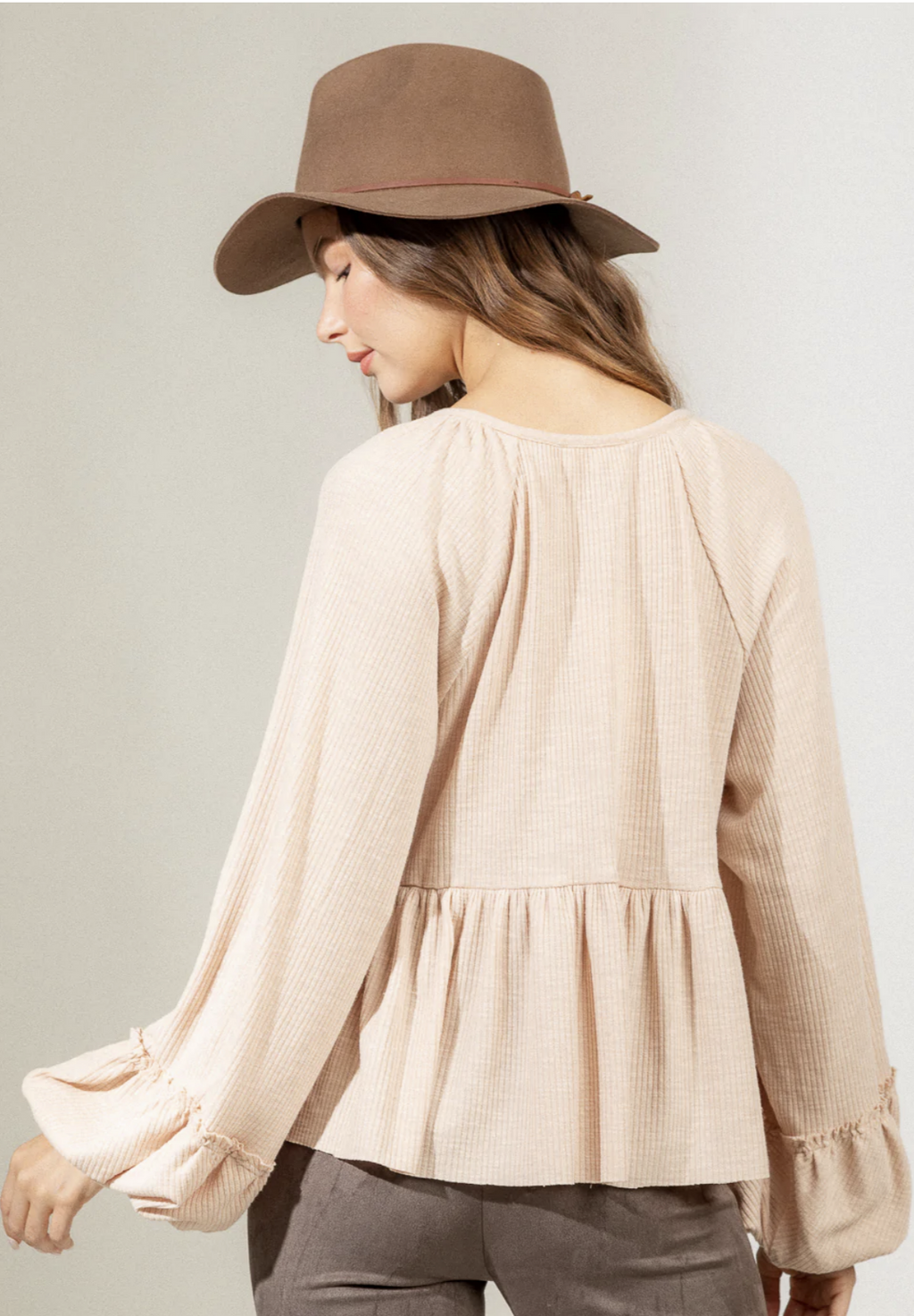 Tana balloon sleeve flowy top