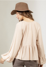 Tana balloon sleeve flowy top