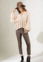 Tana balloon sleeve flowy top