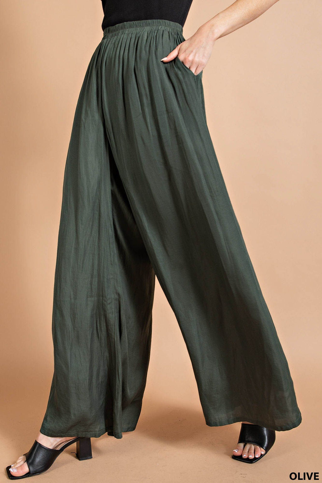 Kaitlyn flowy satin dress pants