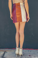 Charlie striped faux leather skirt