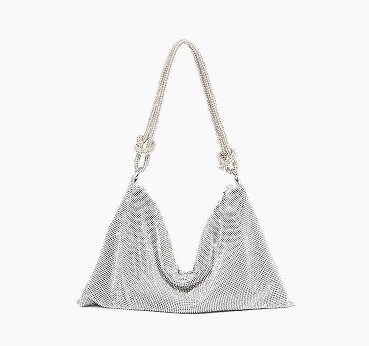 Rhinestone Slouchy Shoulder Bag