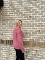 Violet balloon sleeve knit sweater