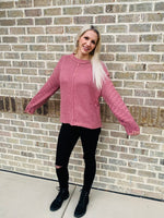 Violet balloon sleeve knit sweater