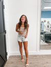 Madi smocked cross strap tank