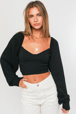 Toni long sleeve smocked back top